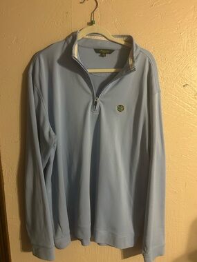Masters Golf  Light Blue Quarter-Zip Pullover Sweater